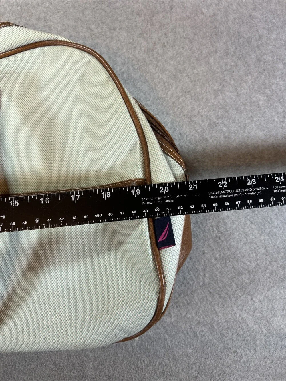 NAUTICA Travel Weekender Canvas & PU Leather Trim Duffle Bag